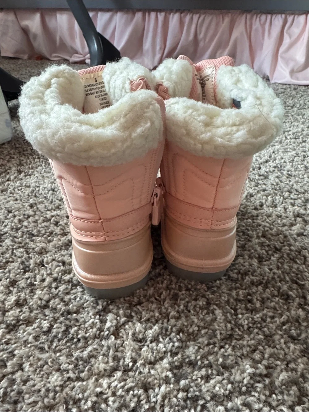 Cat & Jack Pink Faux-Fur Lined Girls' Snow Boots